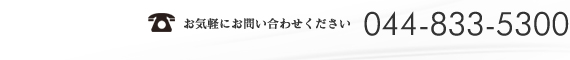 お気軽にお問い合わせください044-833-5300